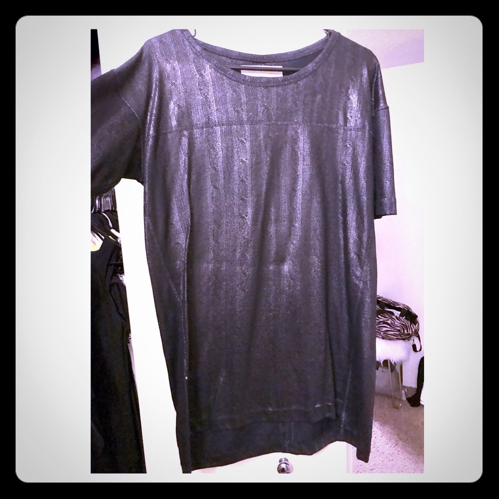 Zara faux leather look/coated tunic M